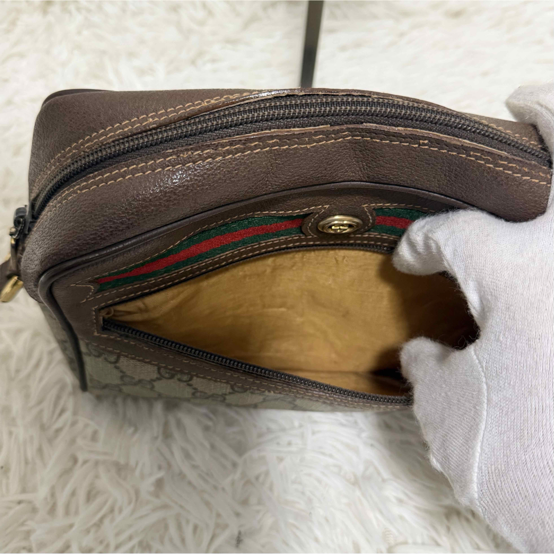 GUCCI - 希少 グッチ シェリーライン GG キャンバス レザー ショルダー