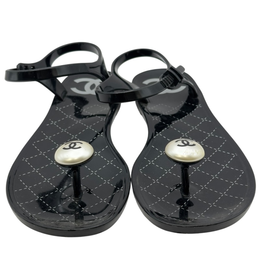 CHANEL - シャネル CHANEL ココマークパール装飾ビーチサンダル