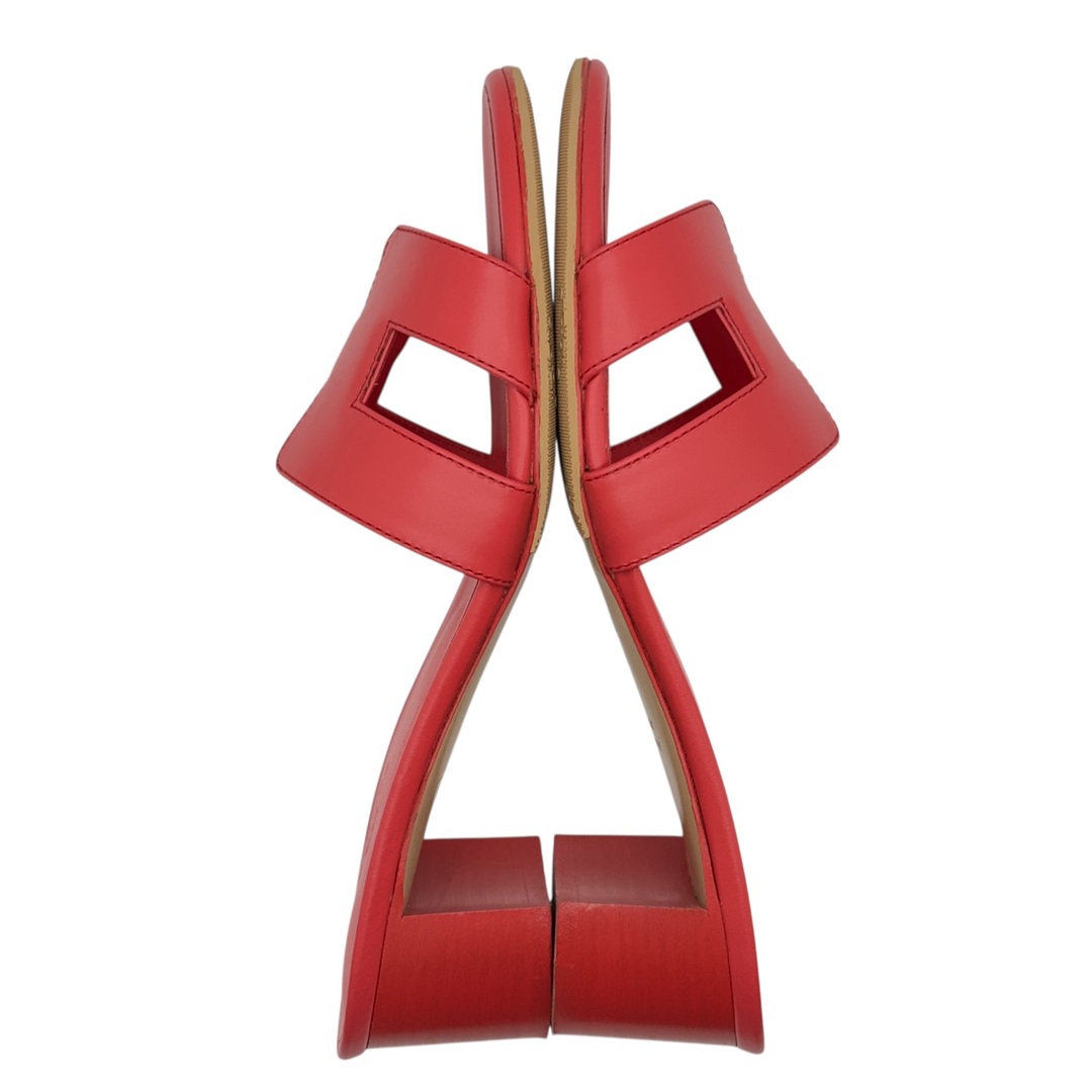 HERMES - エルメス HERMES オアジス ヒールサンダル AF141146Z レッド