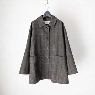 nest Robe - ネストローブ スーピマコットンノーカラーコート（黒）の