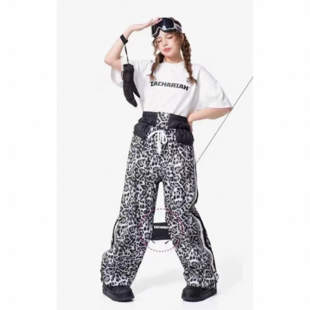 ZACHARIAH スノーボードウェア ヒョウ柄 ブラック XSサイズ 男女兼用の