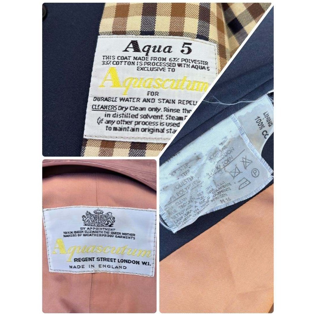 AQUA SCUTUM - アクアスキュータム ステンカラーコート ネイビー 英国