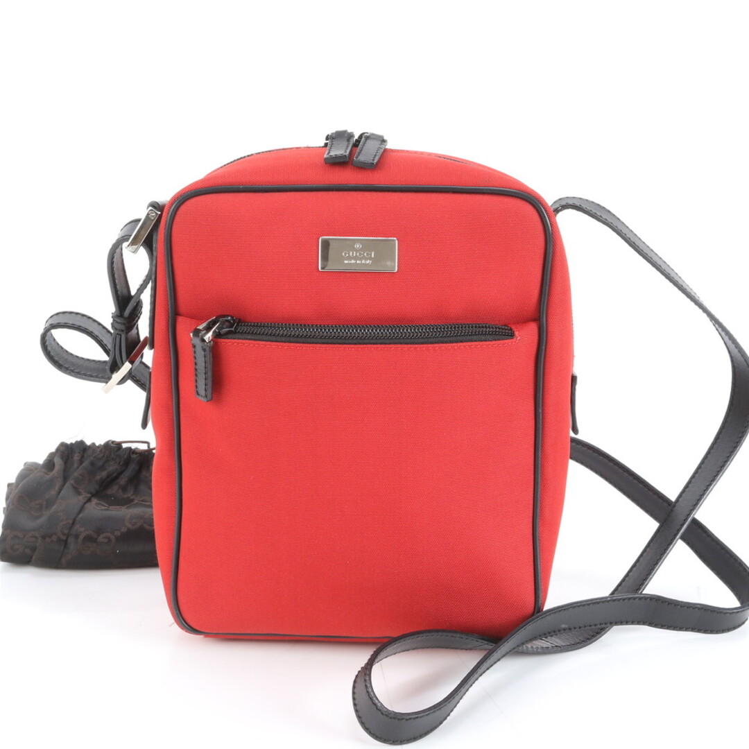 GUCCI - 極美品 グッチ レッド 018 1612 レザー ナイロン ショルダー