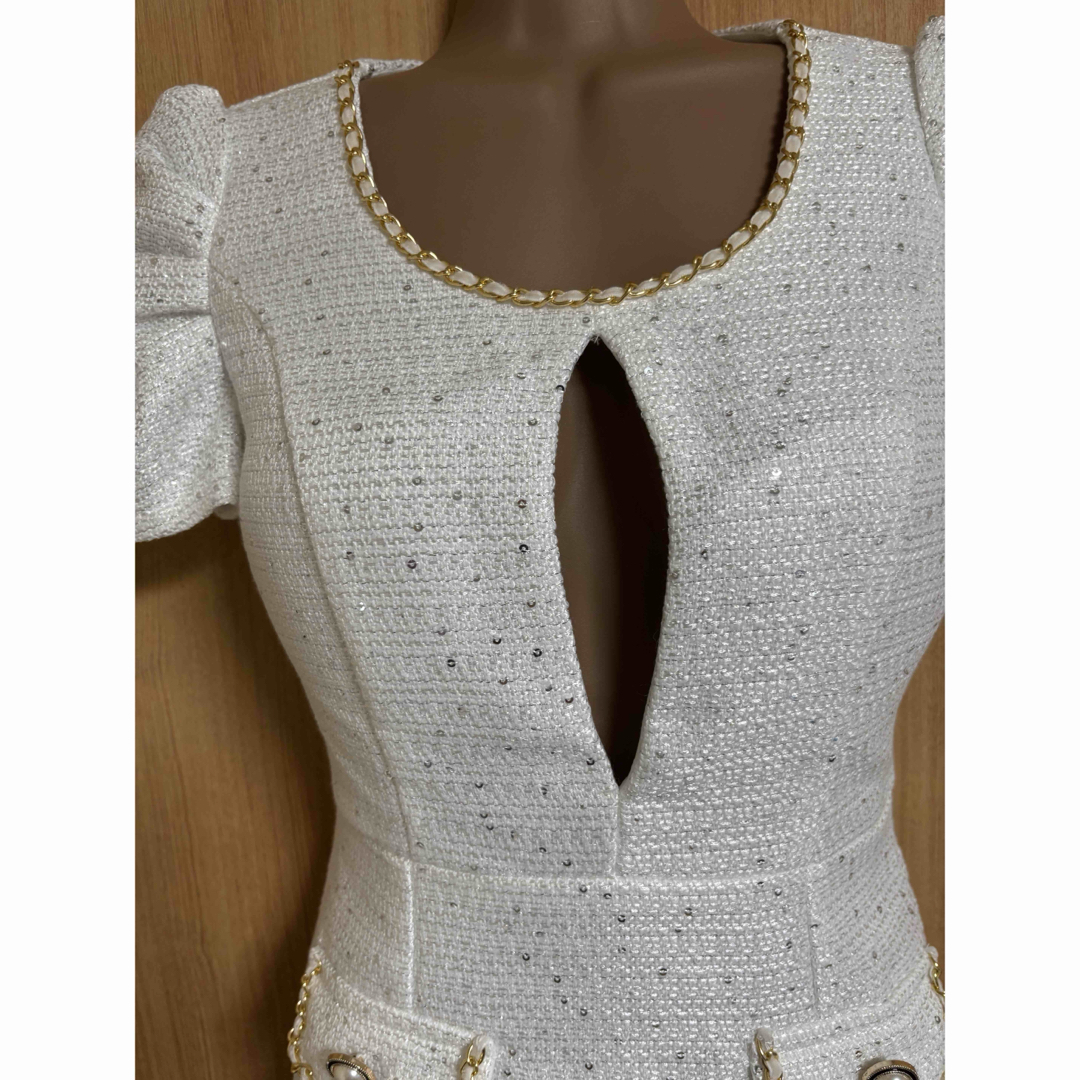 JEWELS - ゴールドチェーン✖️バストホールツイードドレスwhLの通販