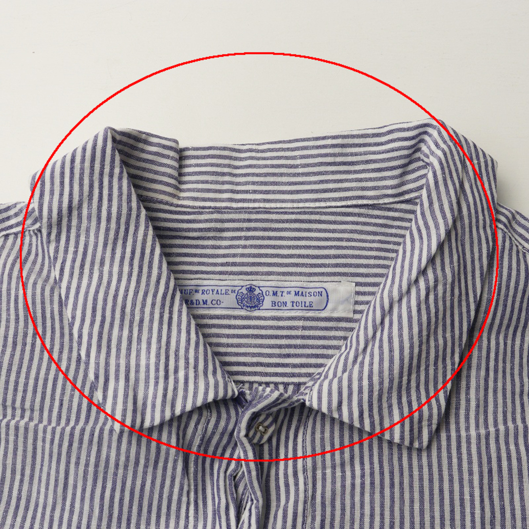 オールドマンズテーラー R&D.M.Co- コットンリネン ストライプギャザー