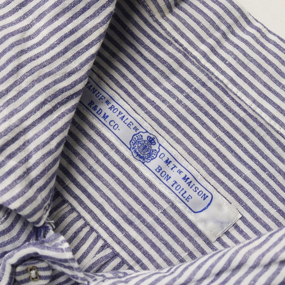 オールドマンズテーラー R&D.M.Co- コットンリネン ストライプギャザー