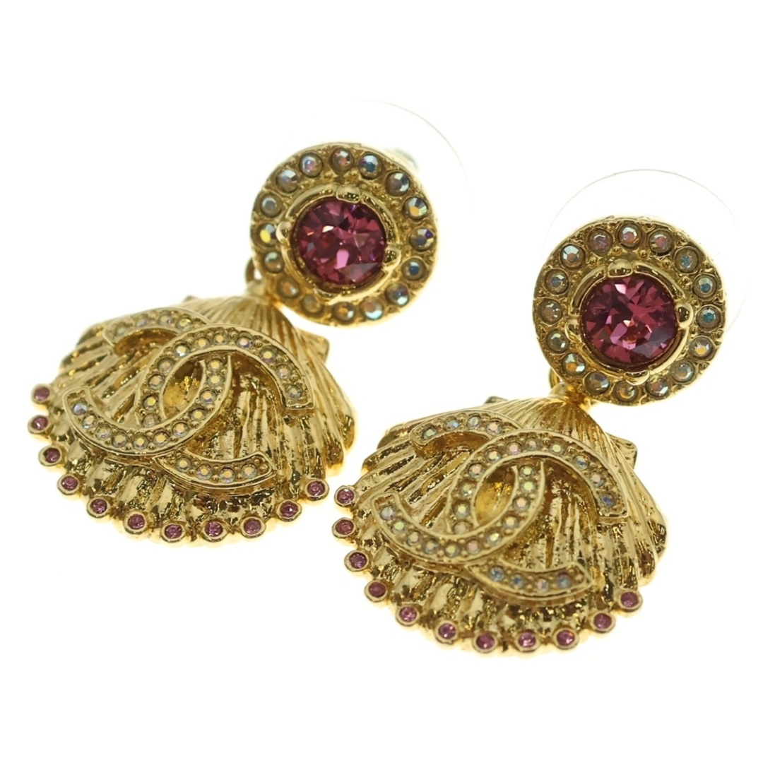 CHANEL - CHANEL シャネル ココマーク ピアス シェル ラインストーン