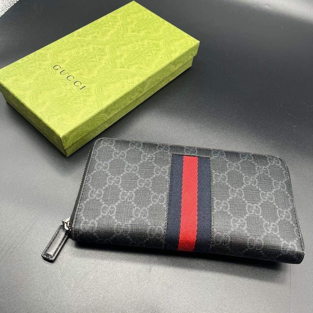 GUCCI - 希少/美品✨グッチ オーガナイザー ラウンドファスナー GG 黒