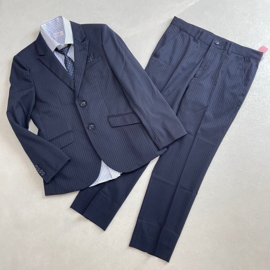 ELLE - 美品 ELLE スーツ フォーマル 150 5点セット ネイビー 卒業式