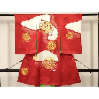 平和屋着物[]お宮参り 女の子 祝着 産着 初着 のしめ 駒刺繍 絞り 鞠花