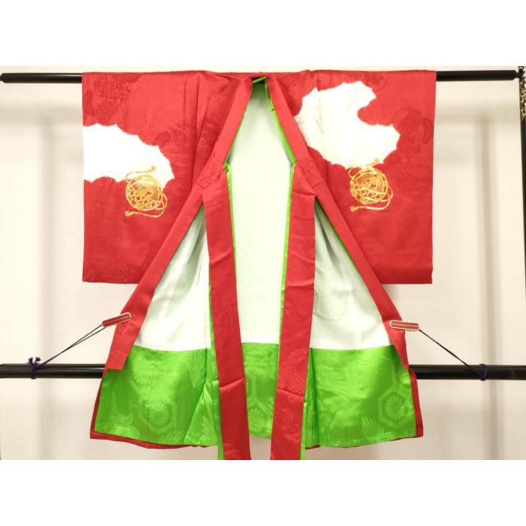 平和屋着物[]お宮参り 女の子 祝着 産着 初着 のしめ 駒刺繍 絞り 鞠花