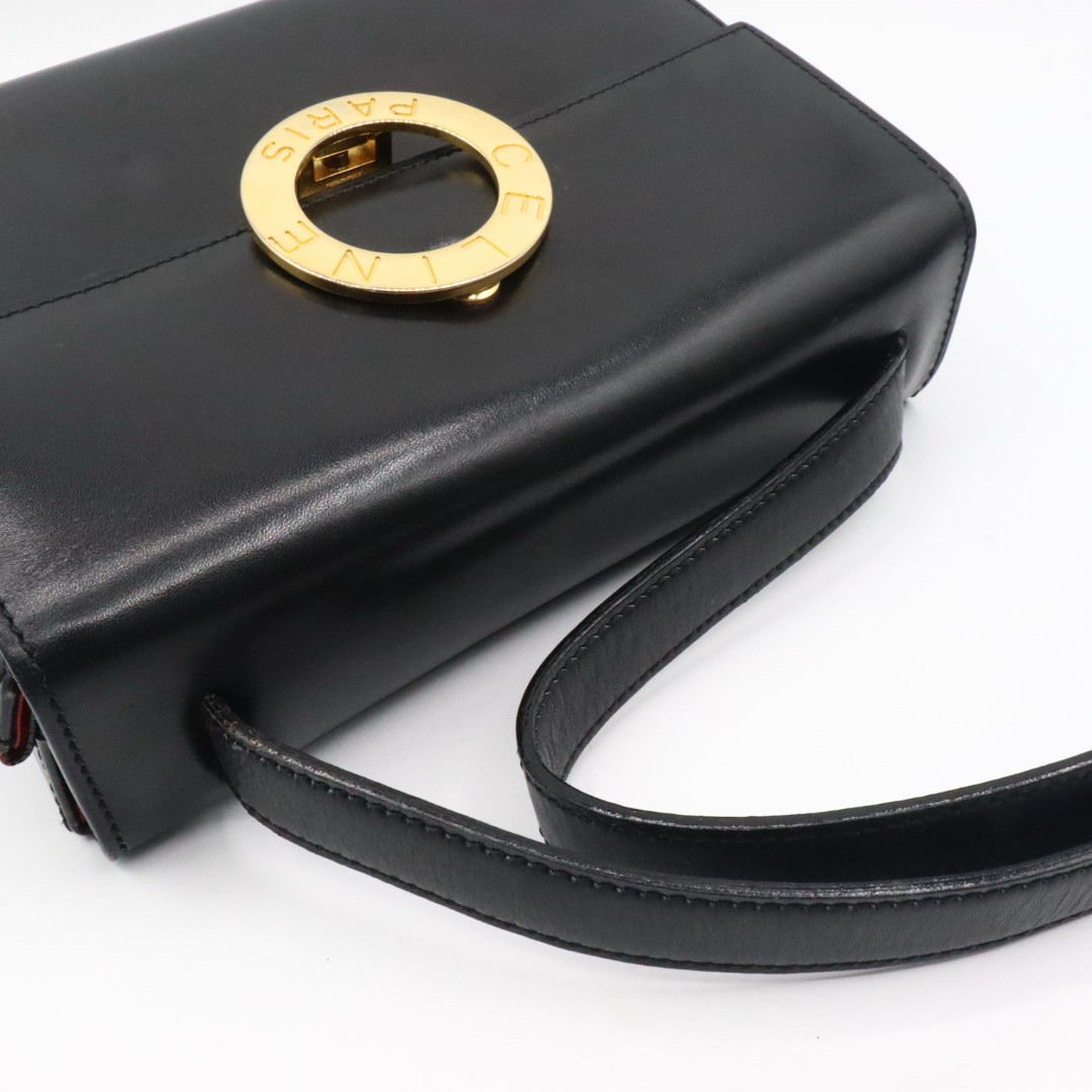CELINE - 美品 セリーヌ レザー サークルロゴ ショルダーバッグ
