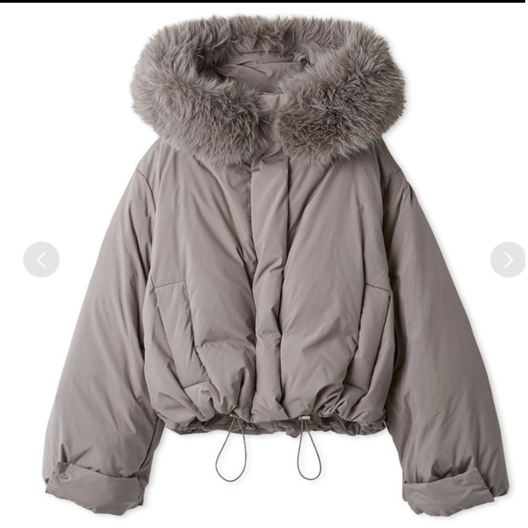 SNIDEL - 新品タグ付 西川フードファーショートダウン グレー SNIDELの