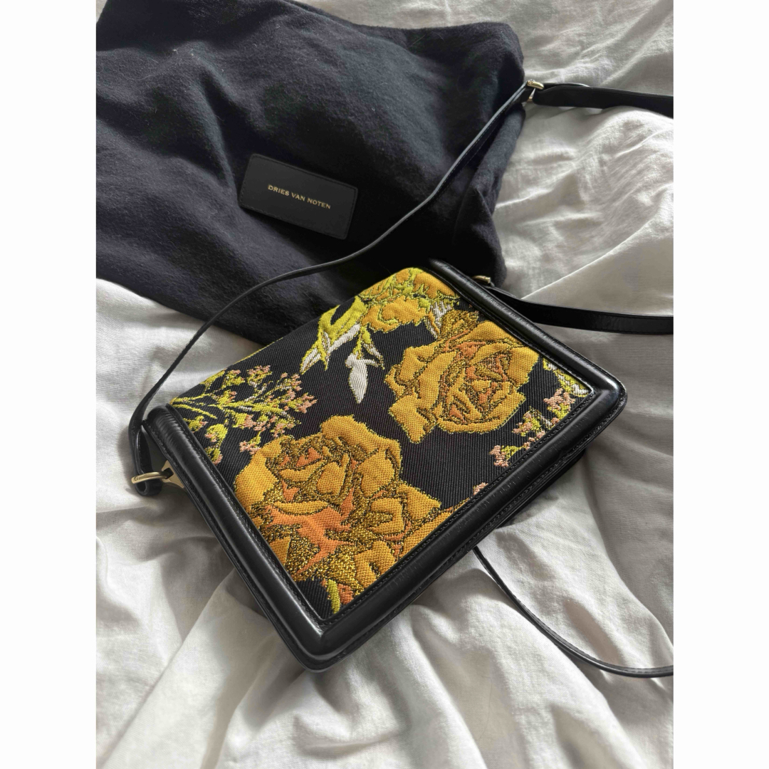 DRIES VAN NOTEN - DRIES VAN NOTEN 花柄 レザー ショルダーバッグの