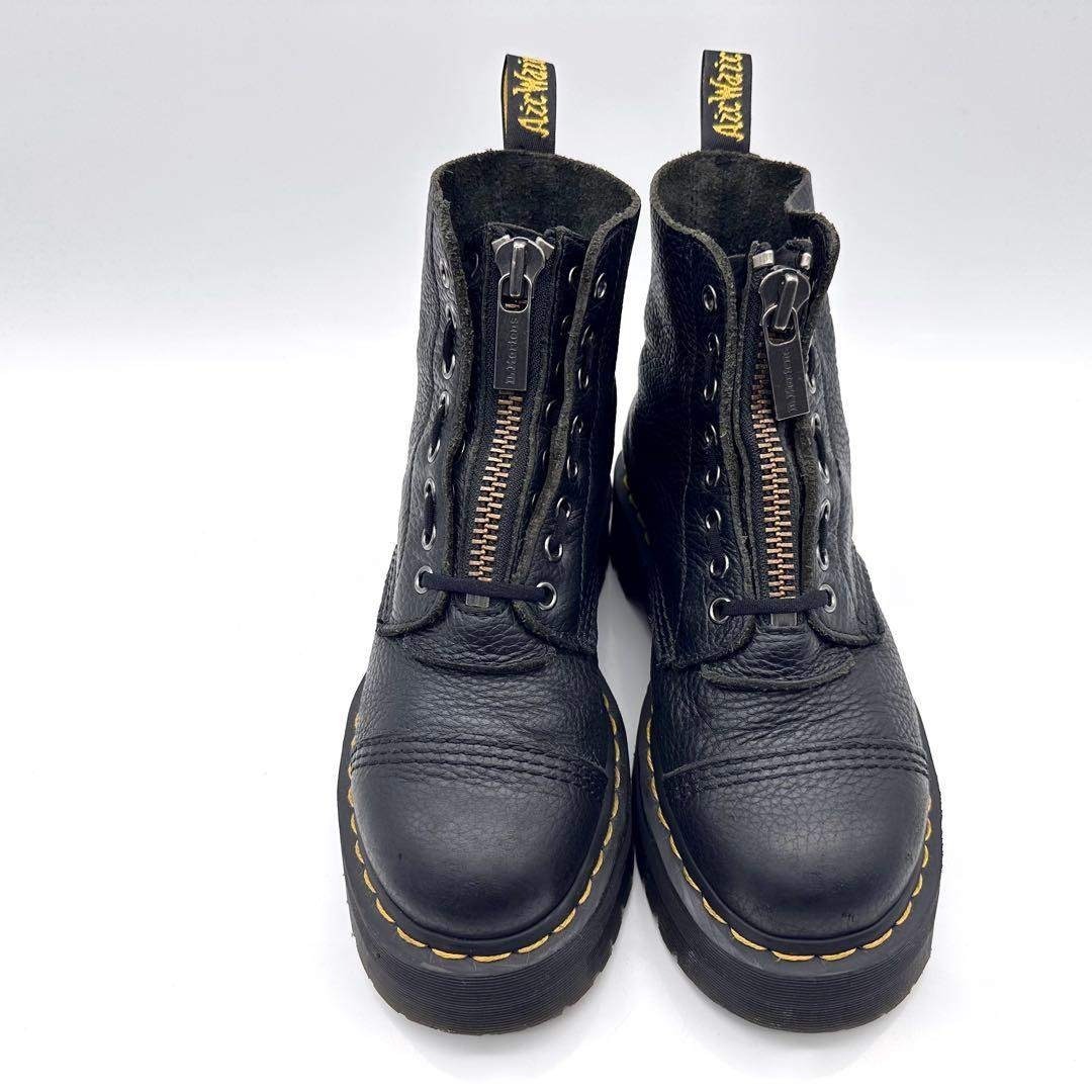 ドクターマーチン シンクレア シボ ブラック フロントジップ ダブル