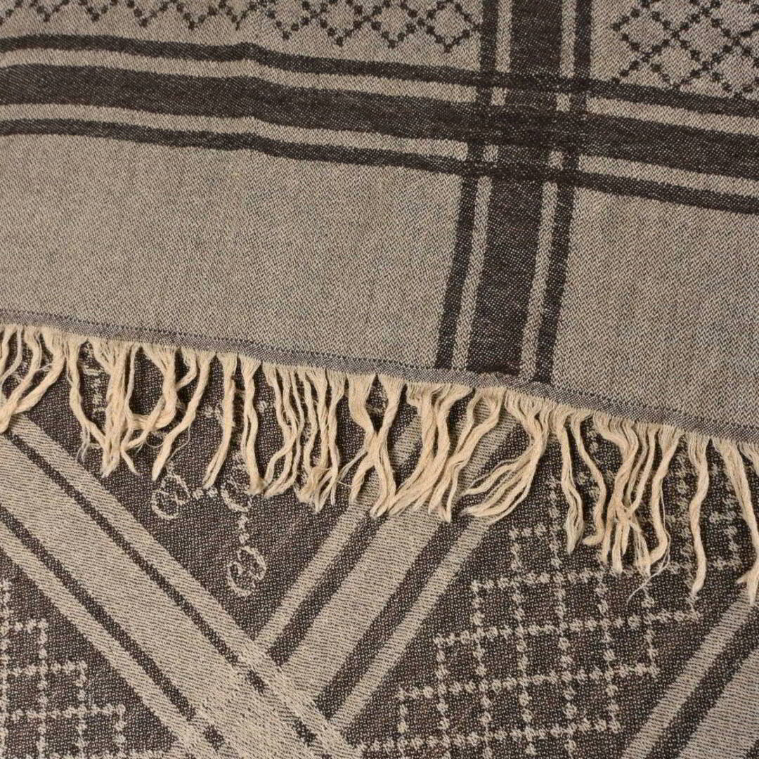 GUCCI - GUCCI フォックスファー シルク混 GG柄 ストール マフラーの