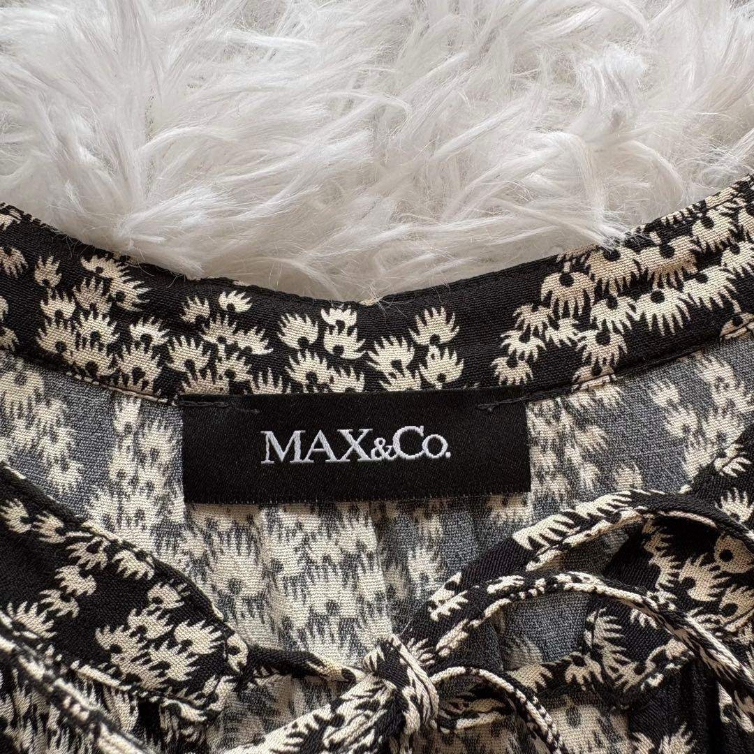 希少◇マックスマーラ MAX&Co. 花柄ワンピース 48 大きいサイズ リボン