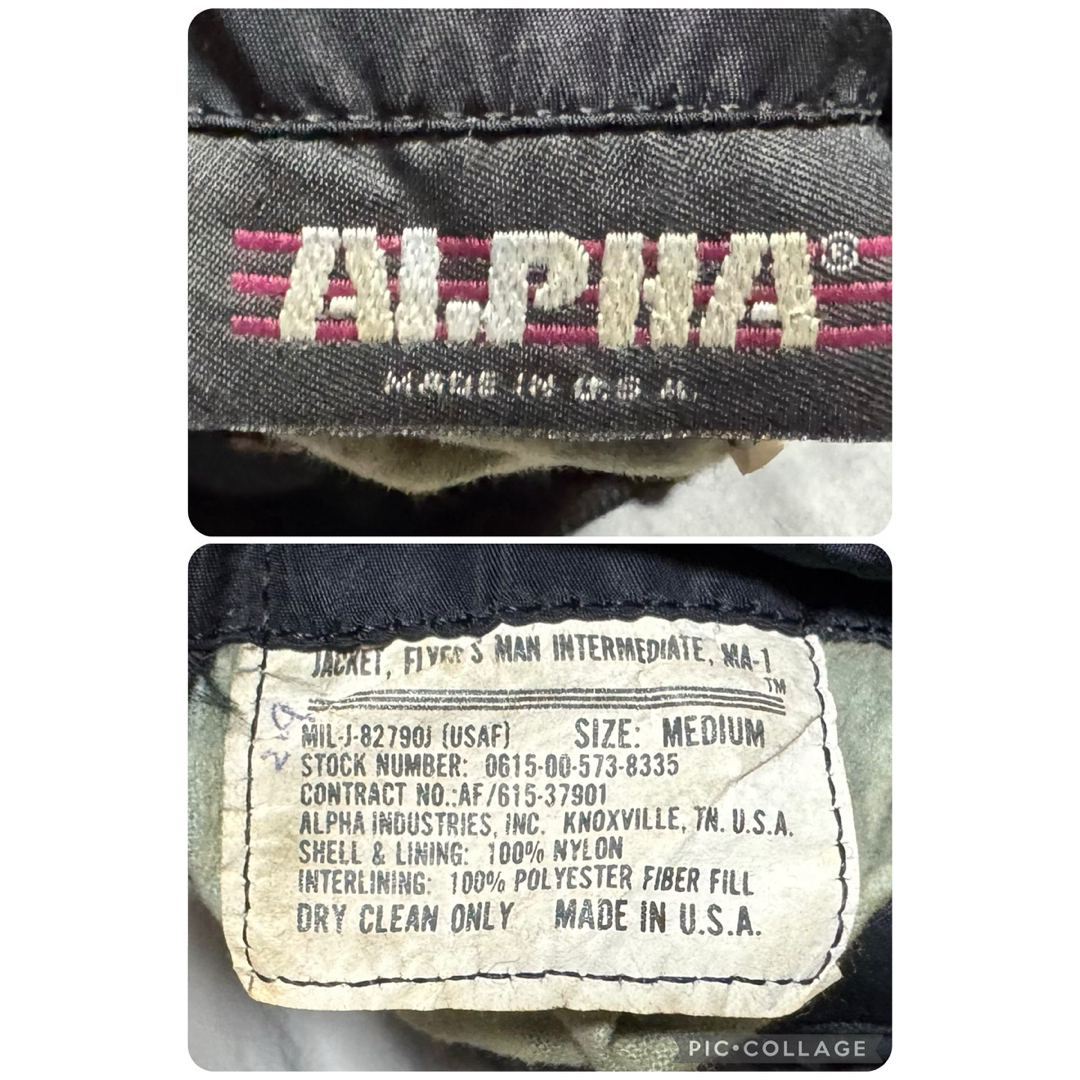 ALPHA INDUSTRIES - ALPHA 80s USA製 ビンテージ 旧タグ MA-1 ブラック