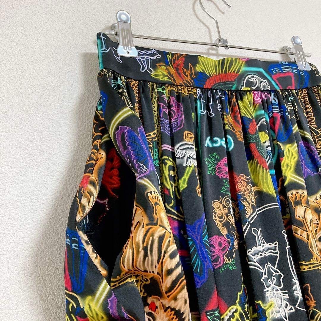 Lois CRAYON - &ellecy 猫 ネオン ロングスカート M アンドエルシー