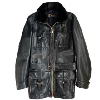 VERSACE - ヴェルサーチ 革ジャンの通販 by 成龍's shop｜ヴェルサーチ