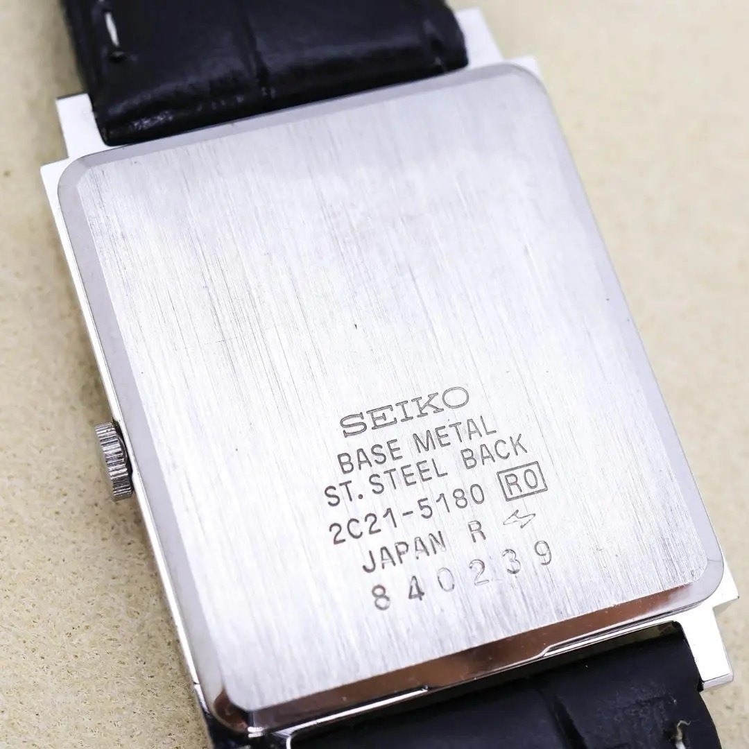 SEIKO - 稼働 SEIKO 腕時計 シャリオ スクエア メンズ レザー 新品電池