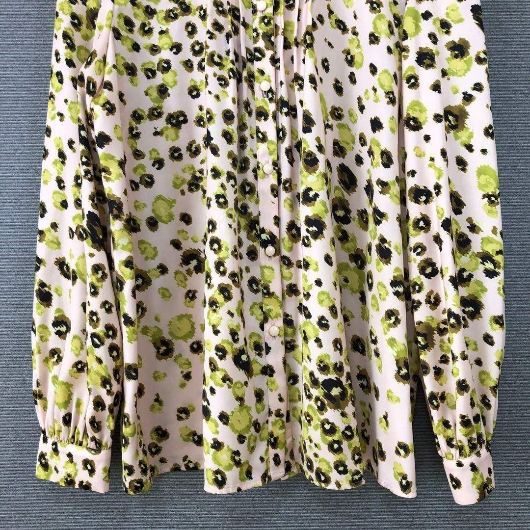 ANAYI 24SS レオパードプリントスタンドフリル ブラウス 36 イエロー