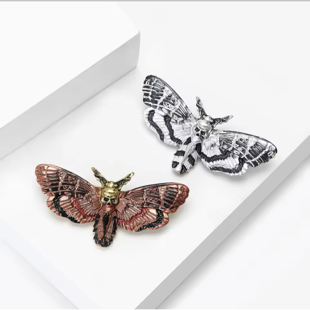 羊たちの沈黙 髑髏蛾 ブローチ メンガタスズメ ゴールド 未使用新品の