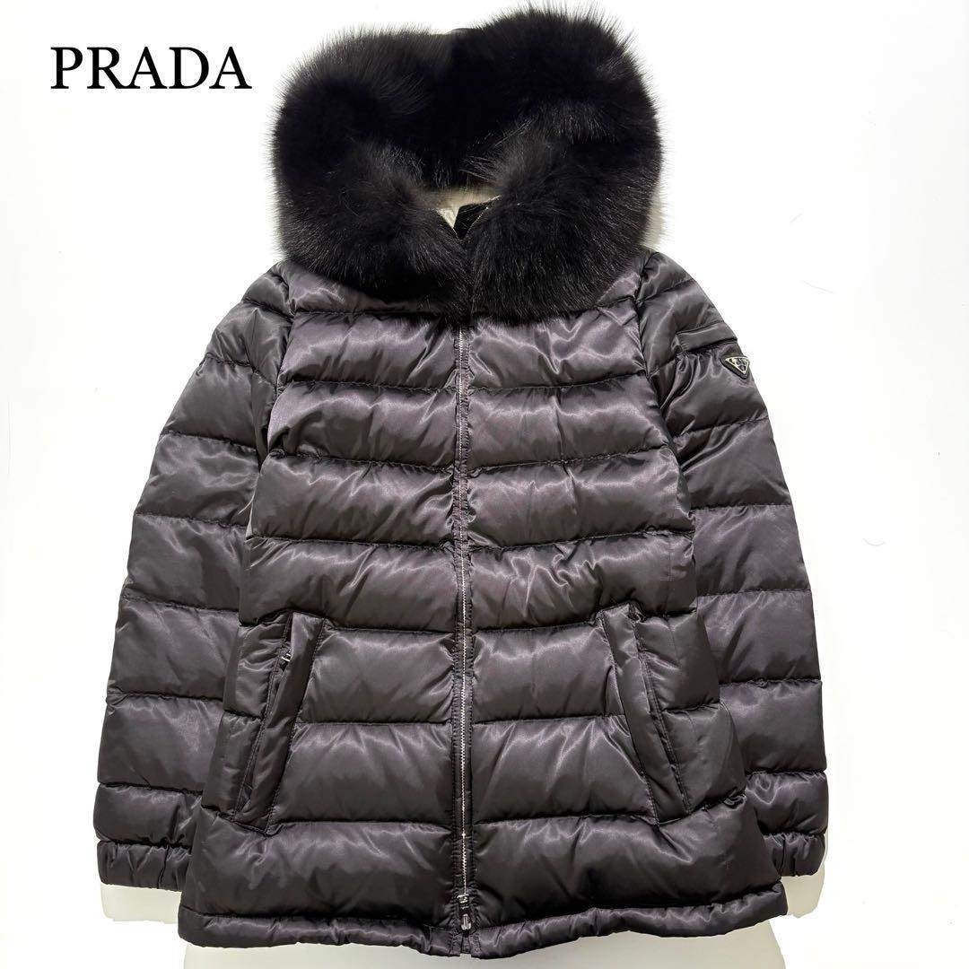 PRADA - 【美品】PRADA ダウンジャケット フォックスファー 三角ロゴ