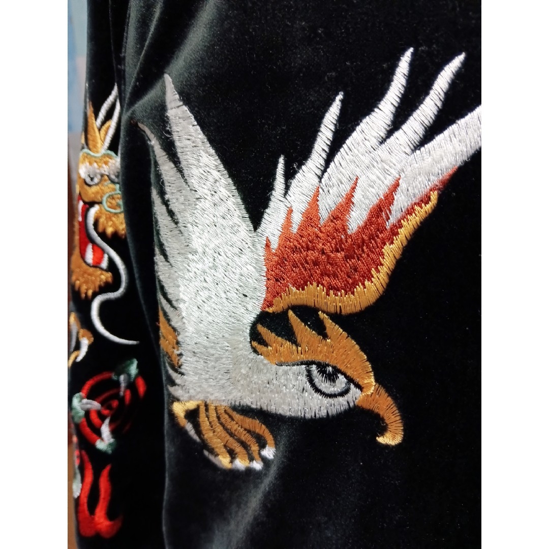 VINTAGE - ヴィンテージ 別珍 リバーシブルスカジャン 沖縄地図 鷲刺繍