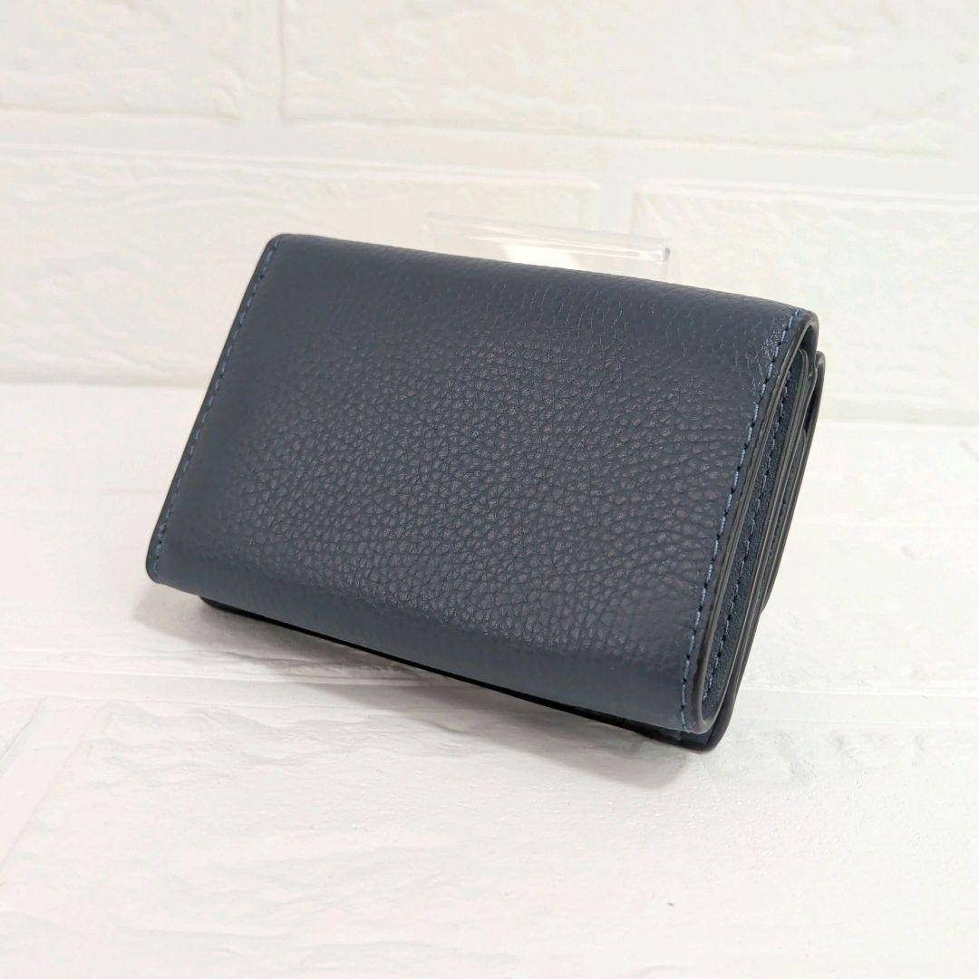未使用級✨️ 現行 COACH ミニトライフォールドウォレット ネイビー