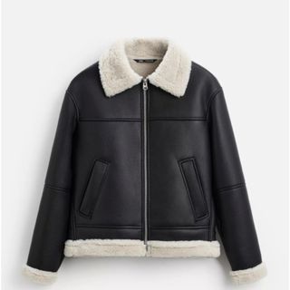 ZARA - ボアレザージャケットの通販 by RK's shop｜ザラならラクマ