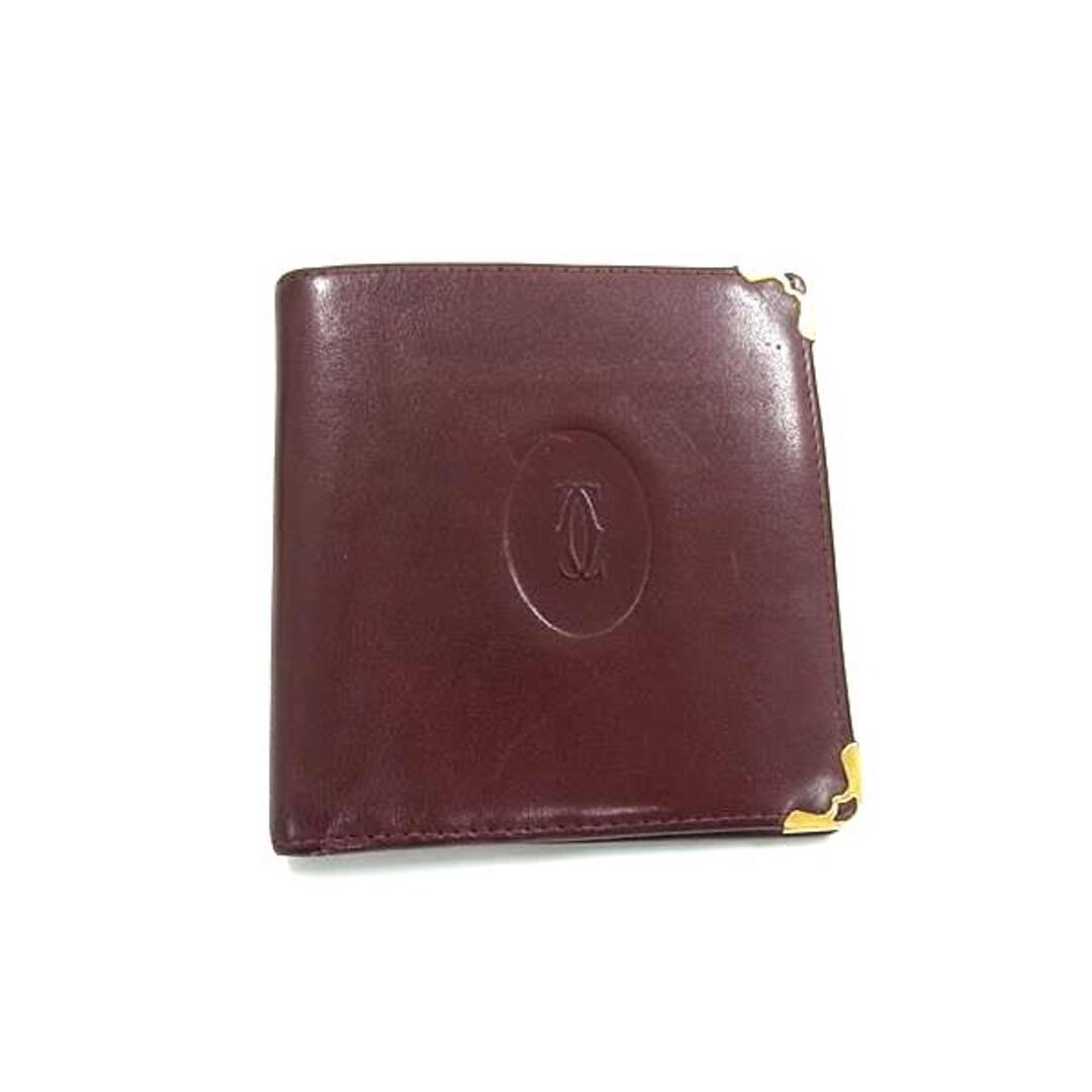 Cartier - Cartier カルティエ マストライン レザー 二つ折り 財布