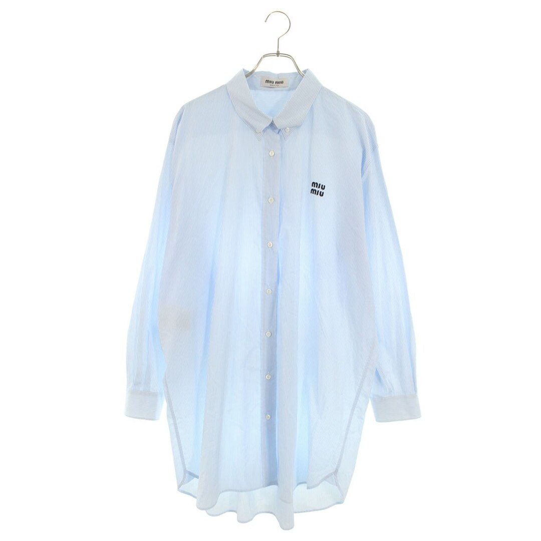 MIU MIU - ミュウミュウ MK1968 ロゴ刺繍ストライプ長袖シャツ メンズ