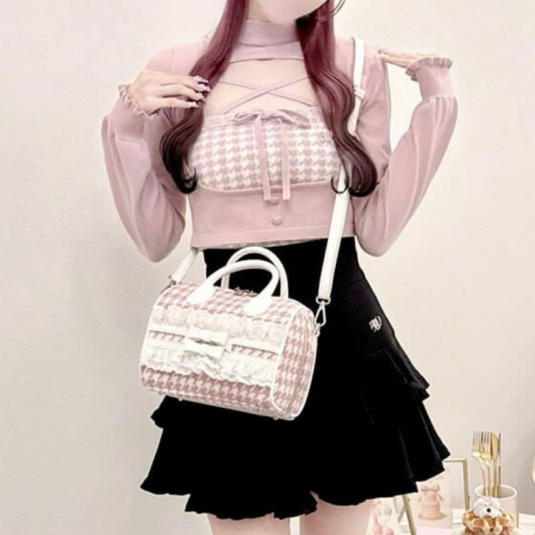 michellMacaron - ハニーミュウ イモちゃん 千鳥柄ハイネック