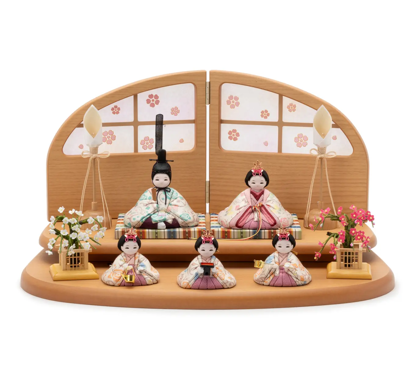 雛人形「れいれい 三人官女 春の奏・生成色」｜雛人形の通販 ふらここ