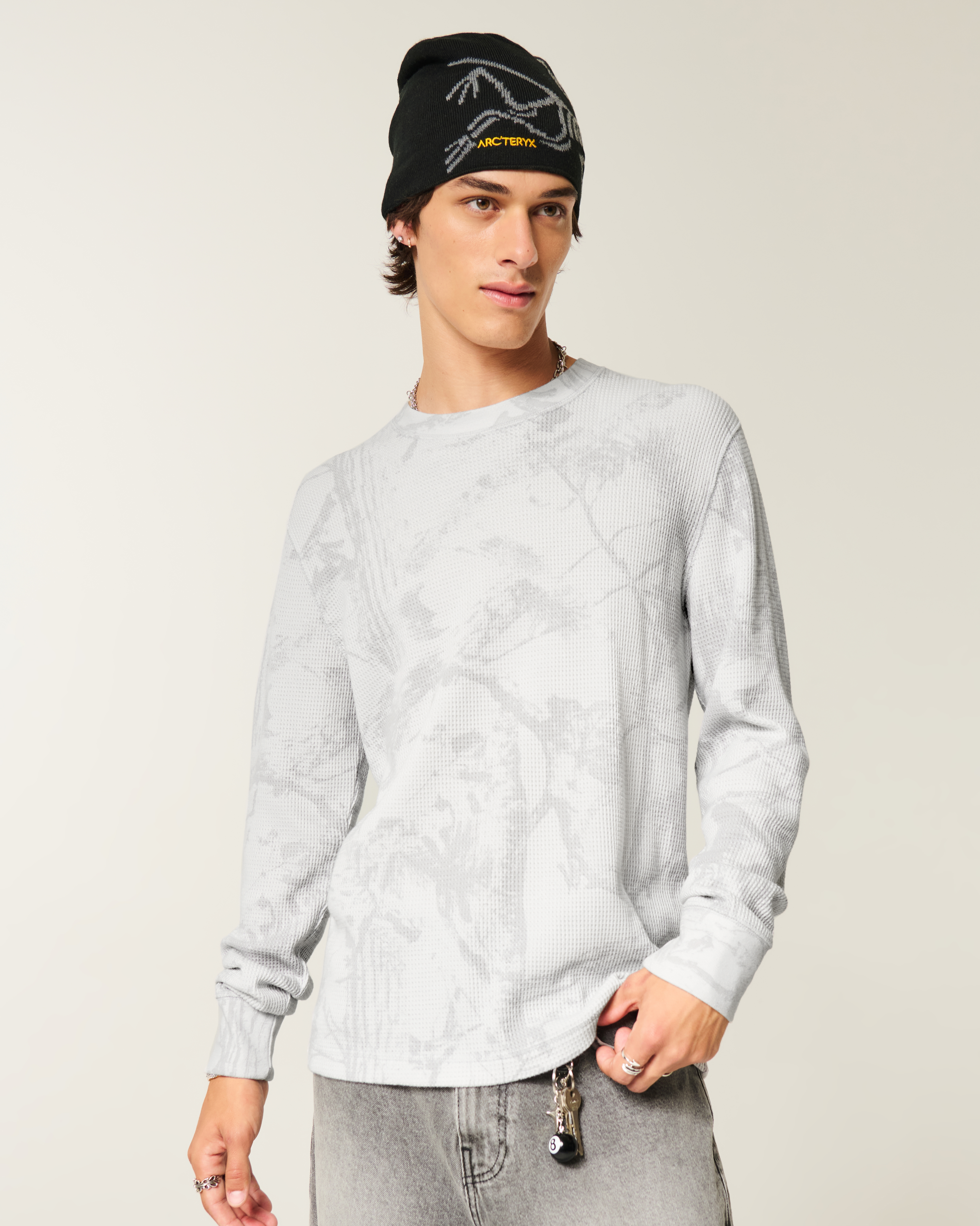 Hollister Relaxed Thermal Long-Sleeve Camo Crew Shirt | Liberty Center