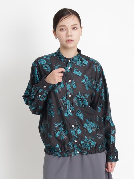 ラメミックスブーケふくれジャカードシャツブルゾン（シャツ）｜H.A.K