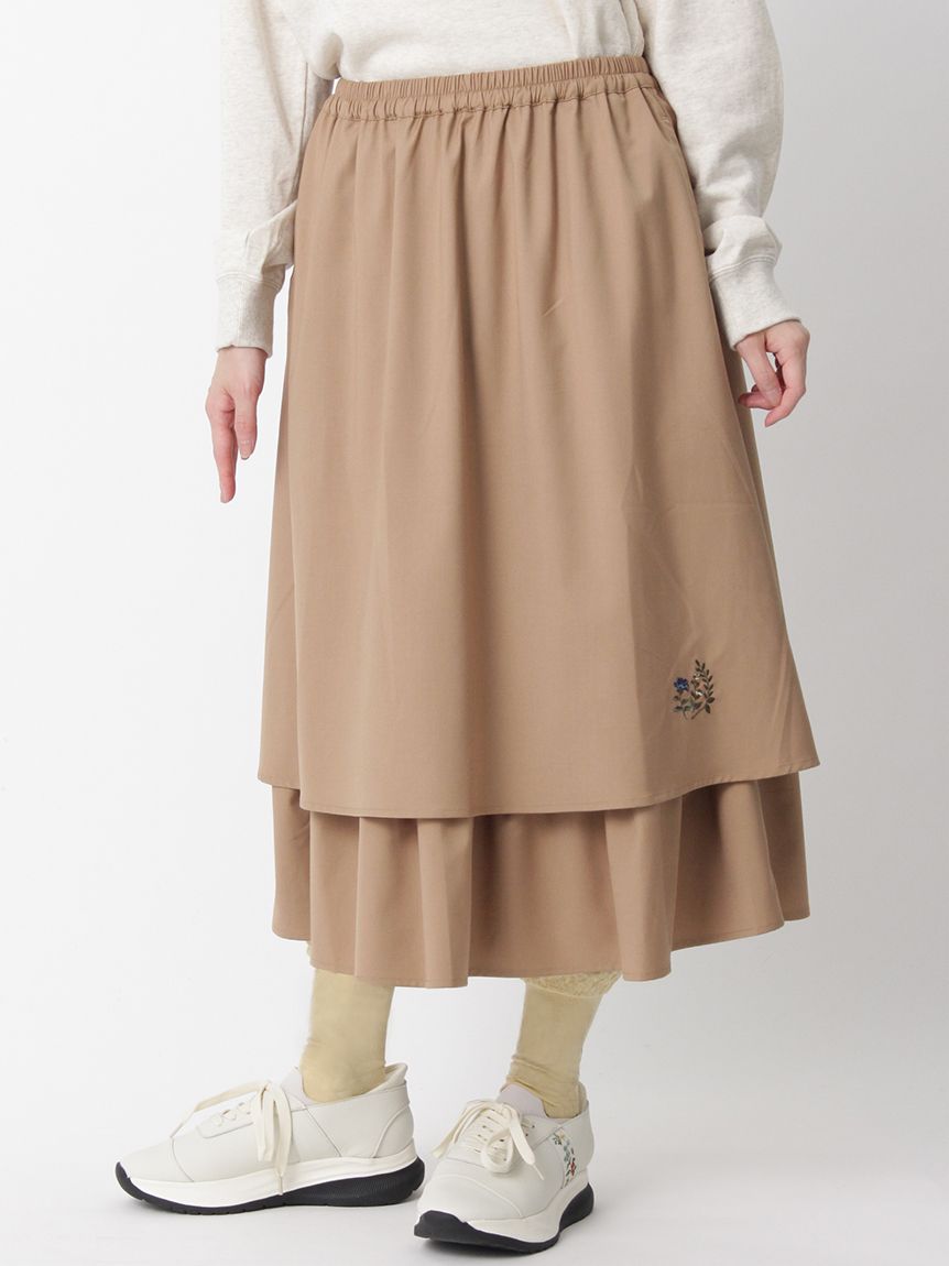 大きいサイズ][F ]ポリエステルレーヨンウールストレッチフローレット