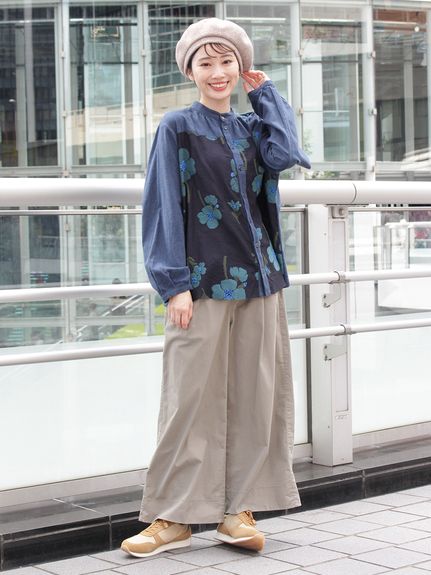 フラワーワンポイント刺繍バスクリブベレー帽（ベレー帽）｜SUPER