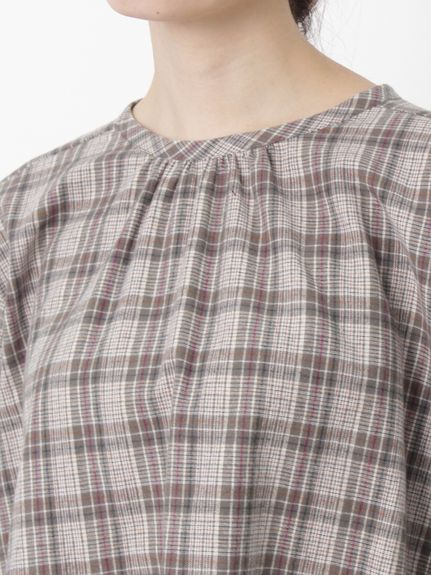 SUPER HAKKA×サクマ ユウコ 「森の家」モチーフ刺繍 先染めコットン麻