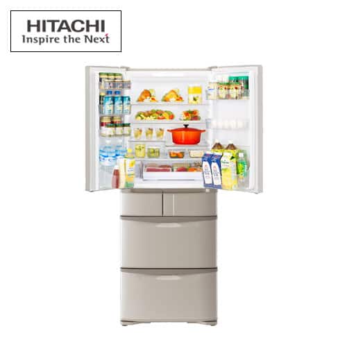 日立 冷蔵庫 【美品】冷蔵庫 505L ソフトブラウン R-F51MG(T) 下取り