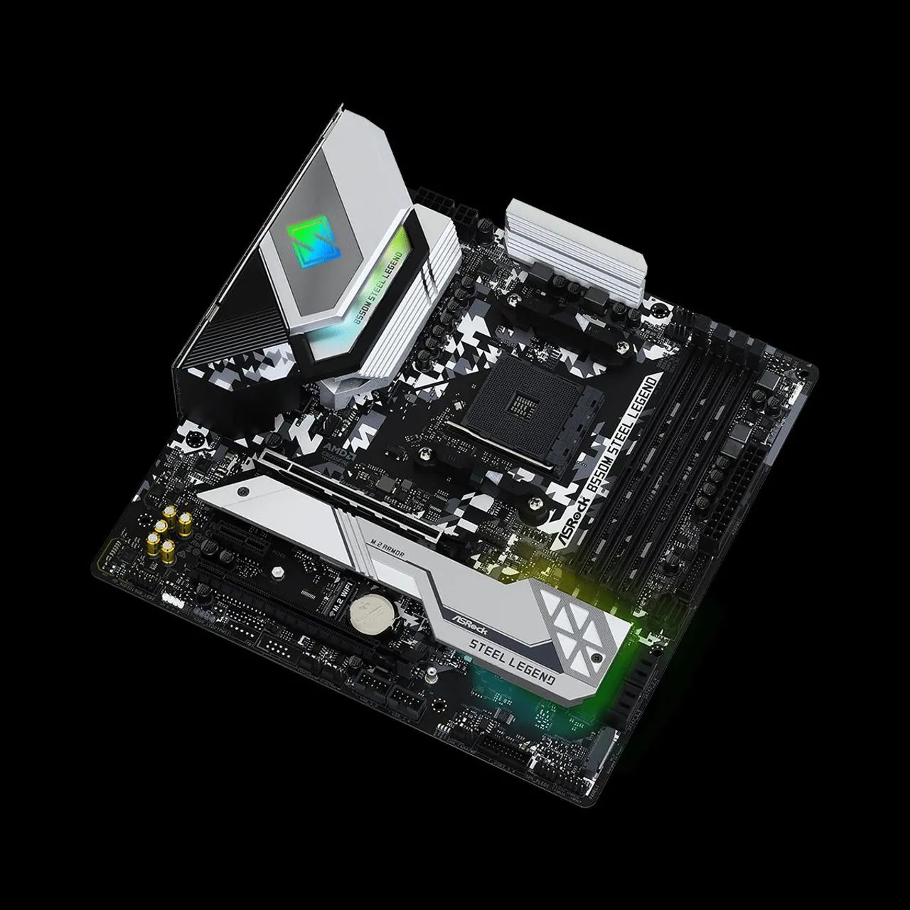 Placa Mãe ASRock B550M Steel Legend, AMD AM4, Micro ATX, DDR4