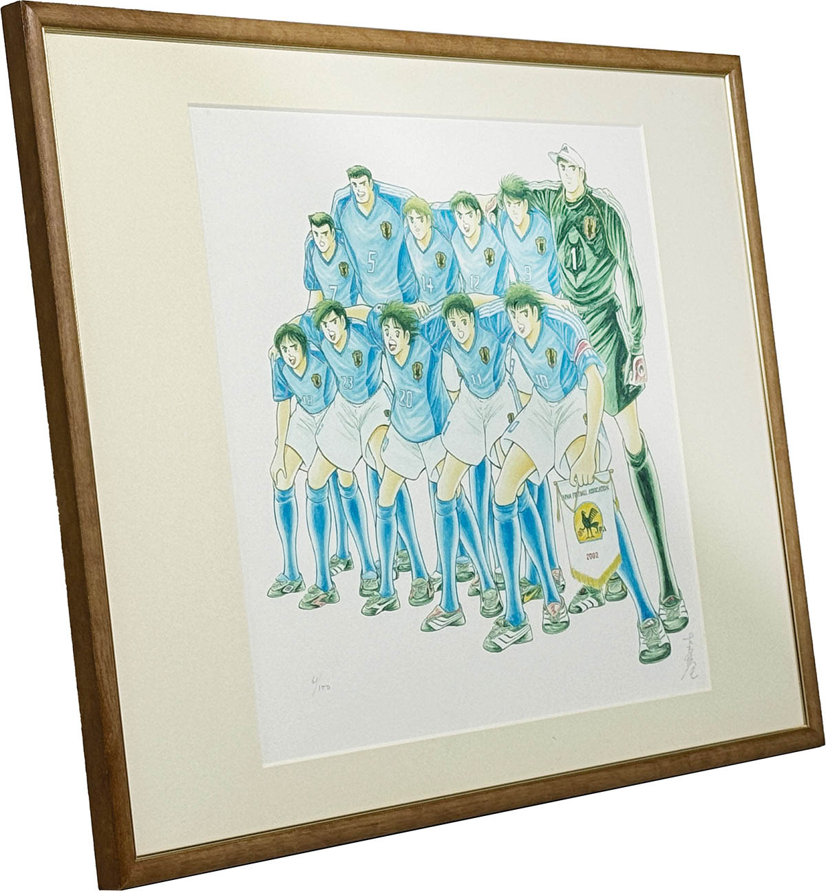 3135] 高橋陽一 直筆サイン入りカラー複製イラスト 「キャプテン翼」