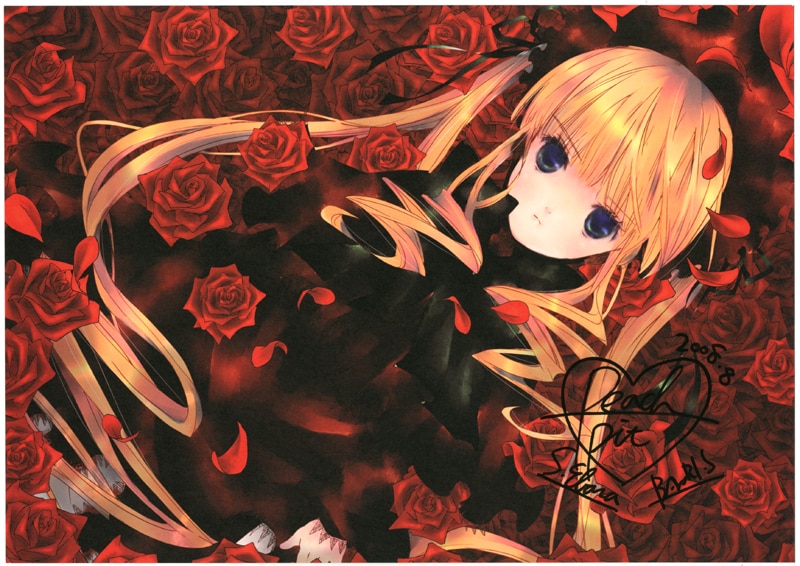 PG-3221]ローゼンメイデン 直筆サイン入りカラー複製イラスト PEACH-PIT