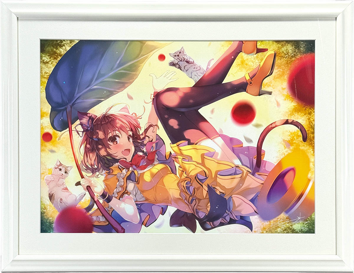 7352] 深崎暮人 直筆サイン入りカラー複製イラスト「Falling Green」