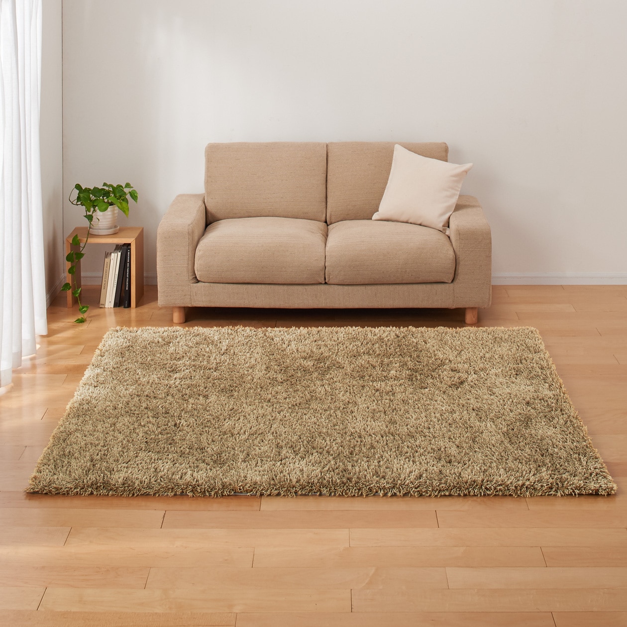 無印良品 ポリエステルミックスシャギーラグ／ベージュ - 通販 | 家具