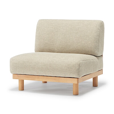 パーツ】ゆったり座れるアームレスソファ1シーター用カバー