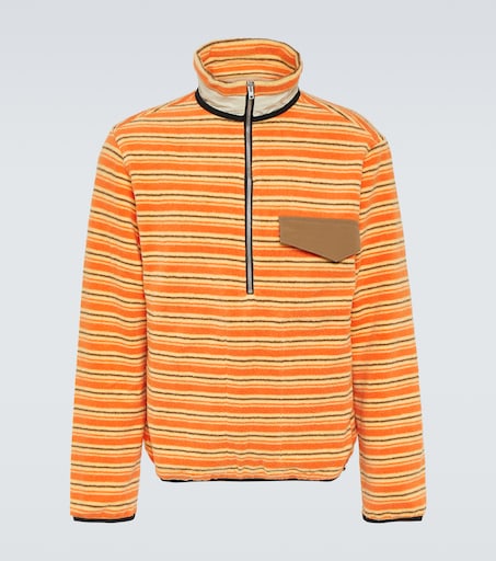 Kragi striped cotton half-zip sweater in orange - Ranra | Mytheresa