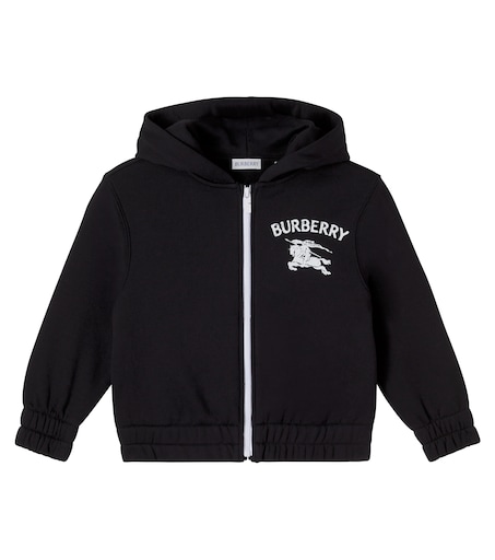 EKD cotton jersey zip-up hoodie in black - Burberry Kids | Mytheresa
