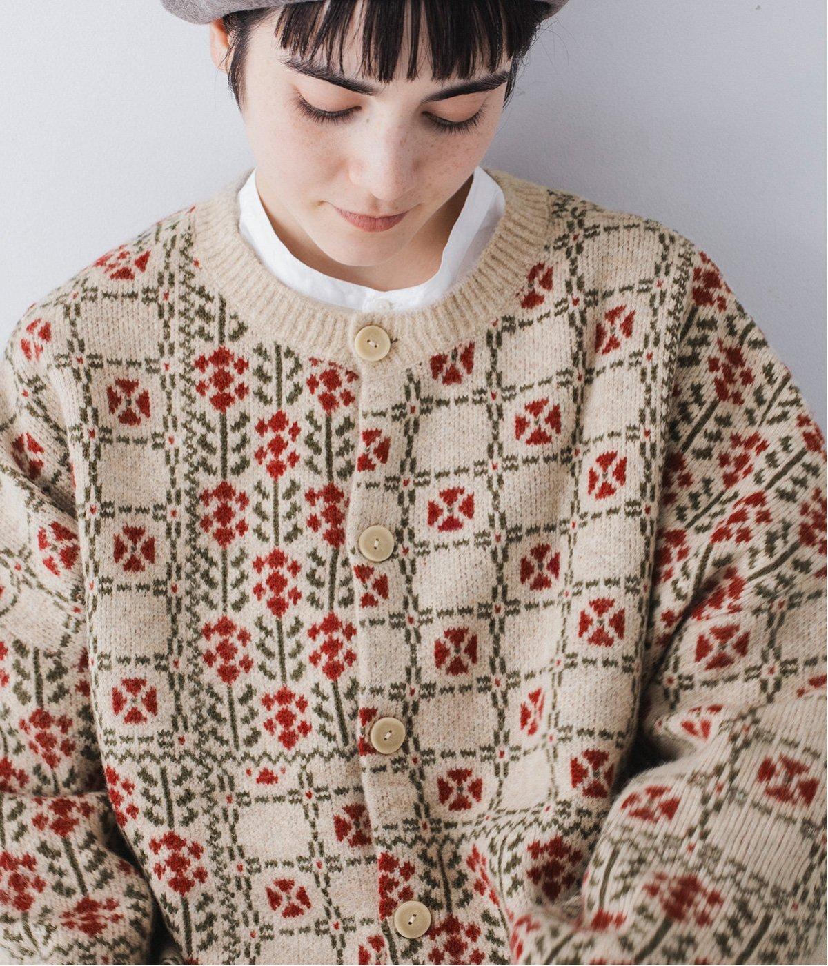 ジャカードニット パッチワーク柄2wayカーディガン｜so（エスオー）の